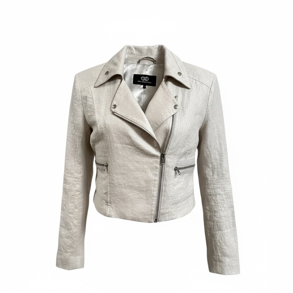 Tart Collection / Shiny Linen Moto Blazer Jacket / Sz M